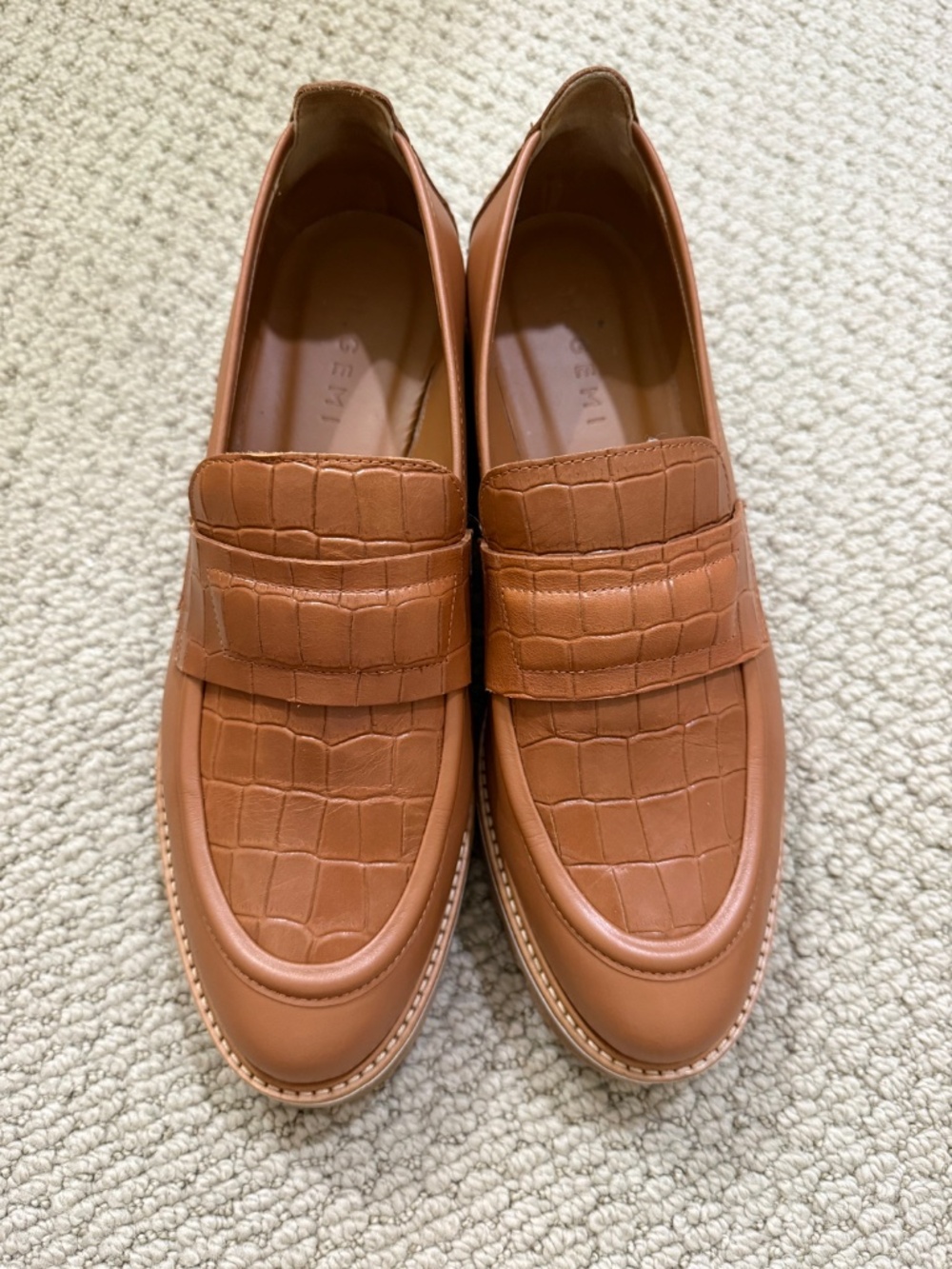 M Gemi tan lug sole loafers 40.5 9.5 - Picture 2 of 6